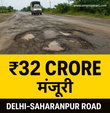दिल्ली सहारनपुर रोड मरम्मत कार्य की तस्वीर