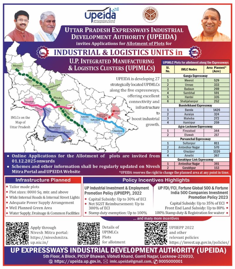 UPIMLCs प्लॉट आवंटन गाइडलाइंस